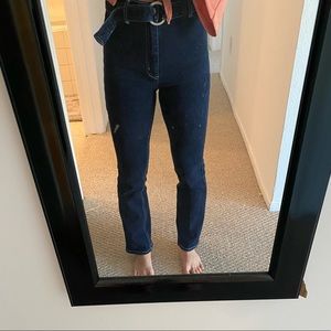 Straight flare crop jeans